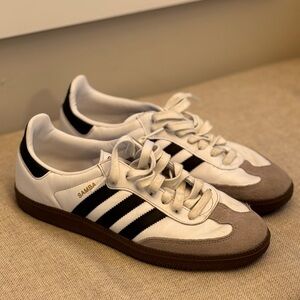 Adidas Samba White, Black, and Brown Sneakers